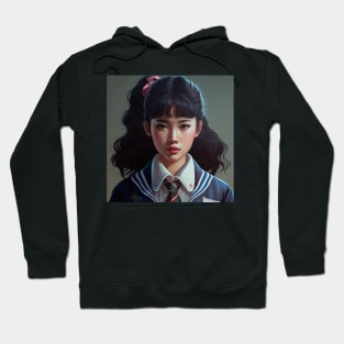 Japanese Teenage Girl Student 80's Style Hoodie